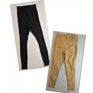 Asos Pants Size 4 Brown‎ Chino & Black Ribbed Stretch Pull On Skinny Lot of 2